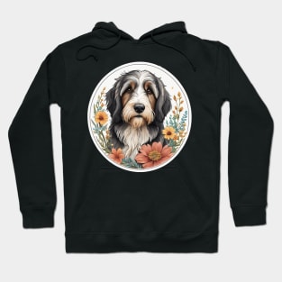 Cute Bearded Collie With Flowers Hoodie